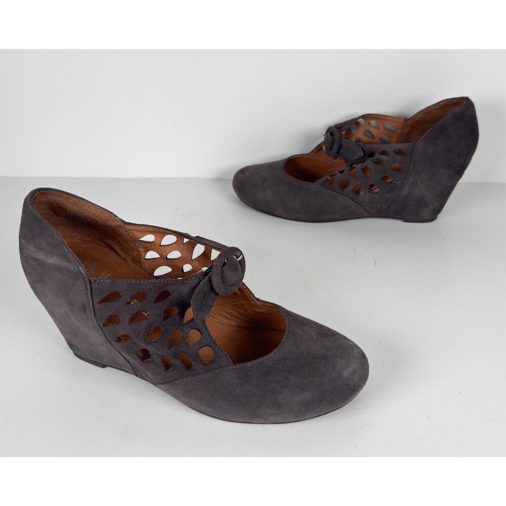 Jeffrey Campbell Havana Last Women's Gray Mary Jane Wedges SZ US 8.5